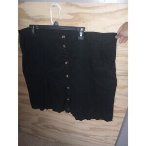 Women's Jennifer Lauren 3x Black Skirt Buttons Plus Pockets